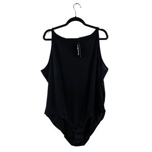 Simply Be - Black Ribbed Body Suit NWT